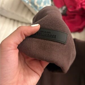 Essentials Chocolate Knit hoodie oversized